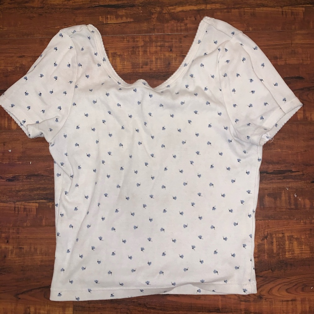 White Butterfly crop top
